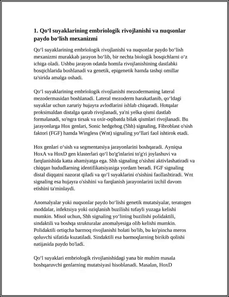 Qoʻl suyaklarining rivojlanishi va nuqsonlari 4
