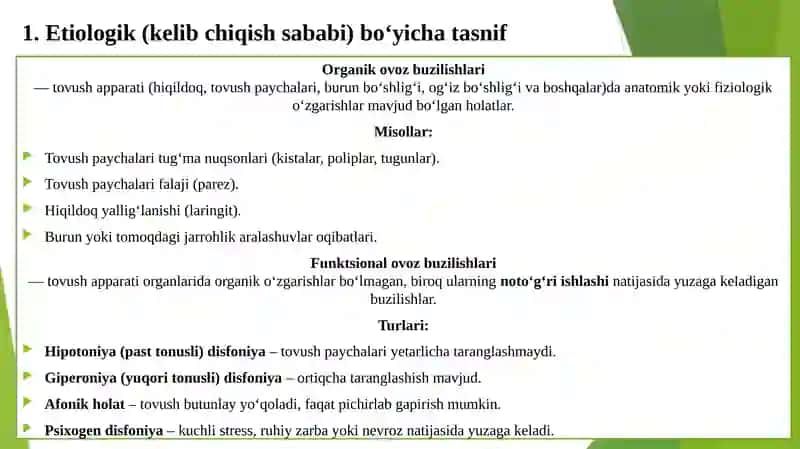 Ovozbuzilishining tasnifi 4