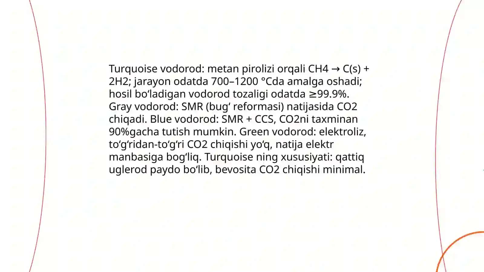 Metan pirolizi — turquoise vodorod ishlab chiqarish texnologiyasi 4