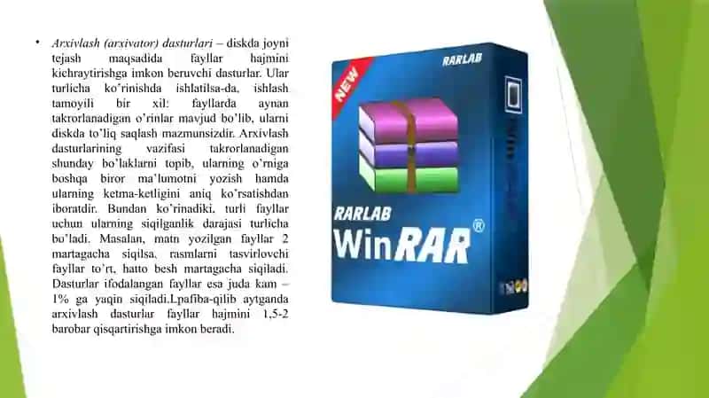 Mavzu: Fayllarni arxivlash va kompyuter viruslaridan himoyalanish 4