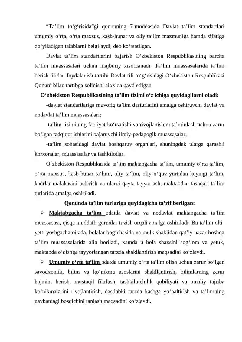 Ta'lim to‘g‘risida Qonun 4
