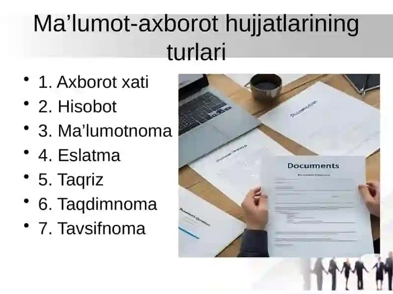 Ma’lumot-axborot hujjatlari 4