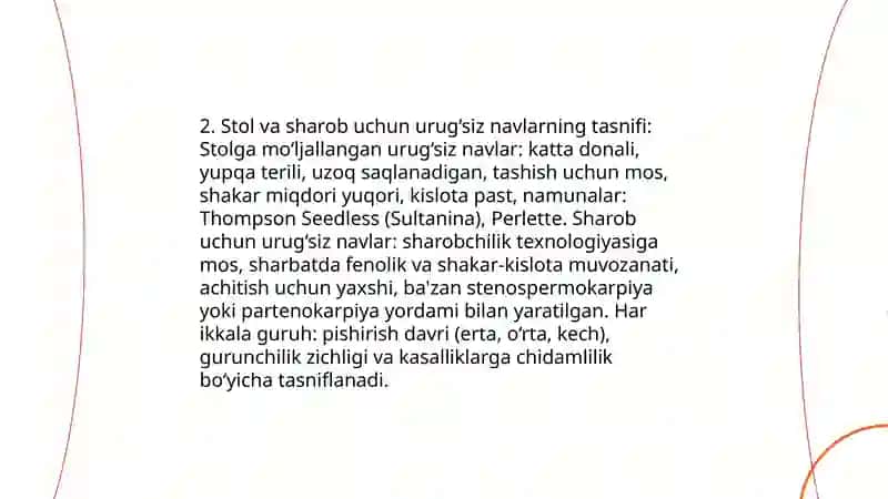 Uzumni urug‘siz navlari tasnifi 4