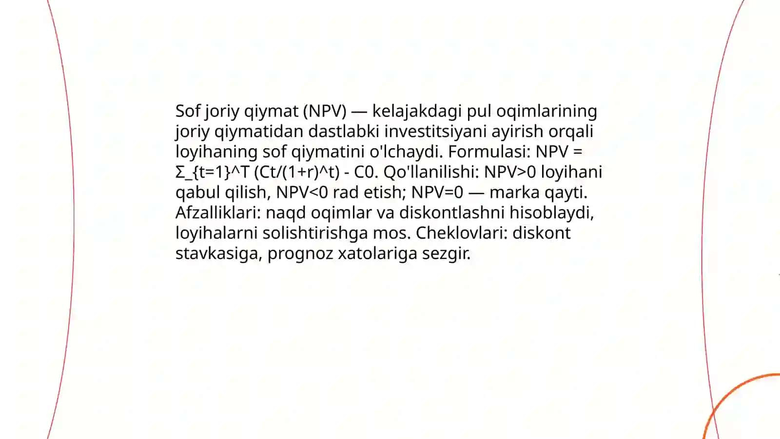 Kapital qo'yilmalar samaradorligini baholash 4