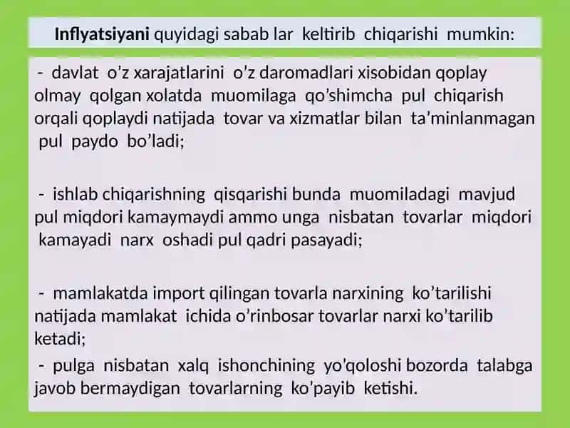 INFLATSIYA VA UNGA QARSHI KURASHISH YO’LLARI 4