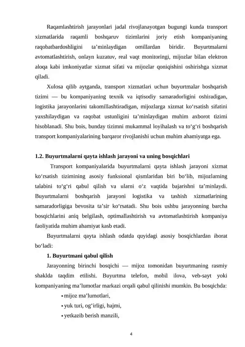 BOB. TIZIMNING MA’LUMOTLAR BAZASINI LOYIHALASH 4