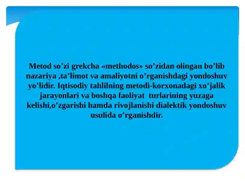 IQTISODIY TAHLILNING METODLARI VA USULLARI 4