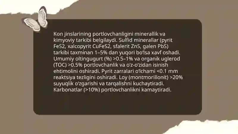 Kon jinslarining portlovchanligi 4