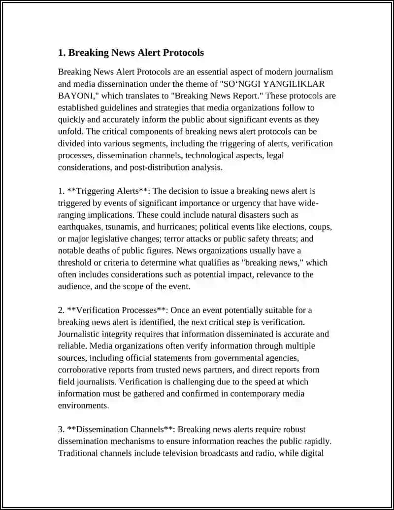 Breaking News Alert Protocols 4