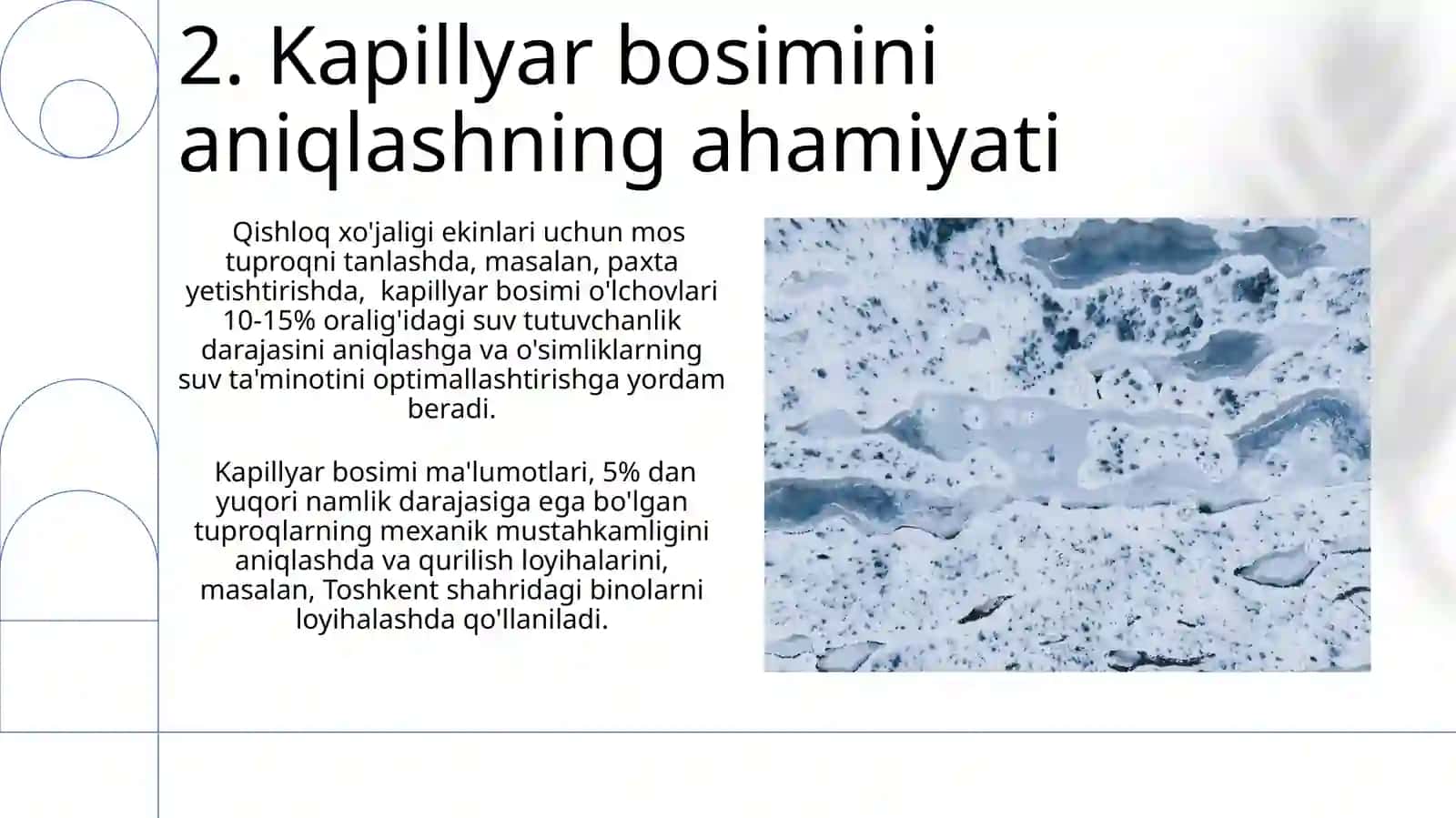 Kapilar bosim aniqlash. Gruntlarning suv shimuvchanlik xususiyati 4