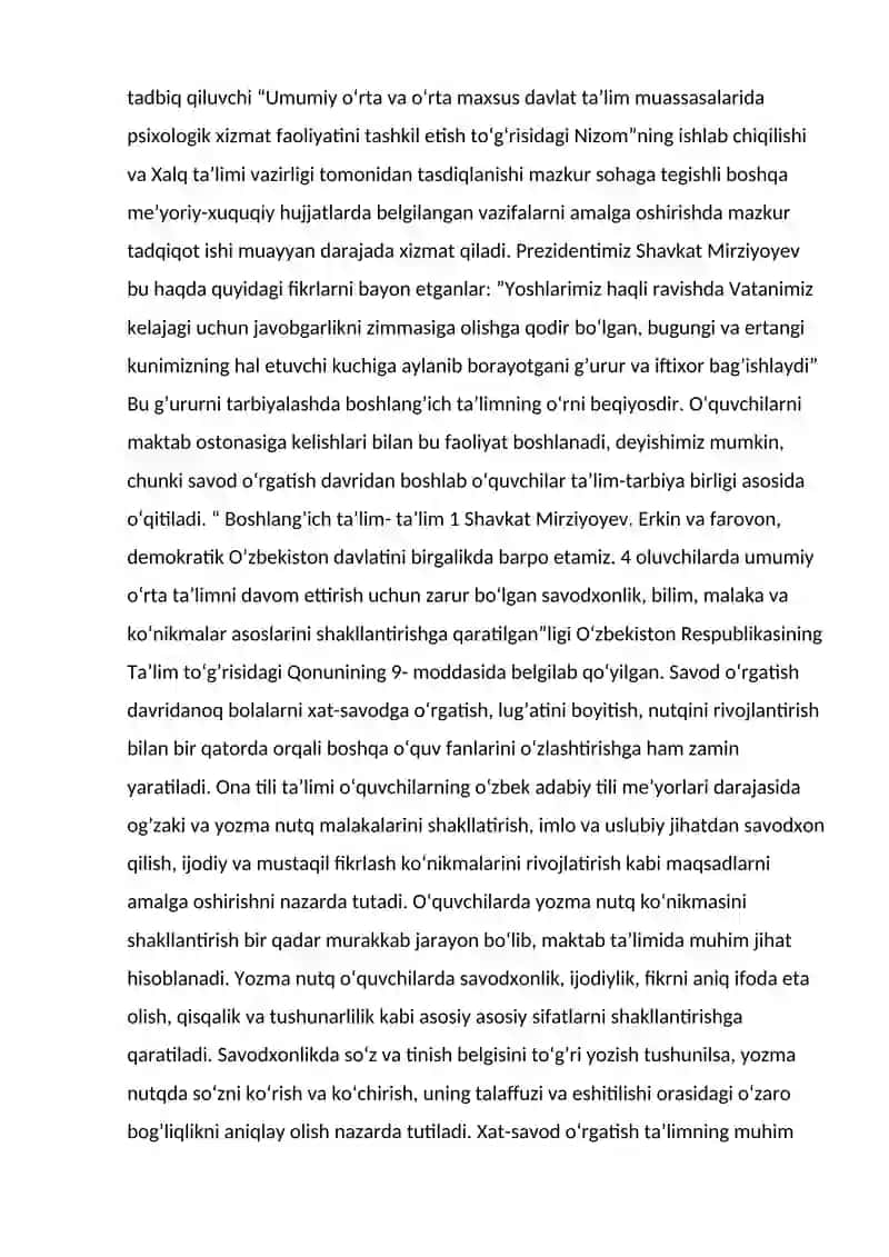 Boshlang’ich sinflarda ona tili darslariga qo’yiladigan talablar 4