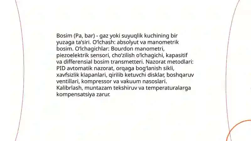 Kimyo texnologik jarayonlarning asosiy parametrlarini aniqlash 4