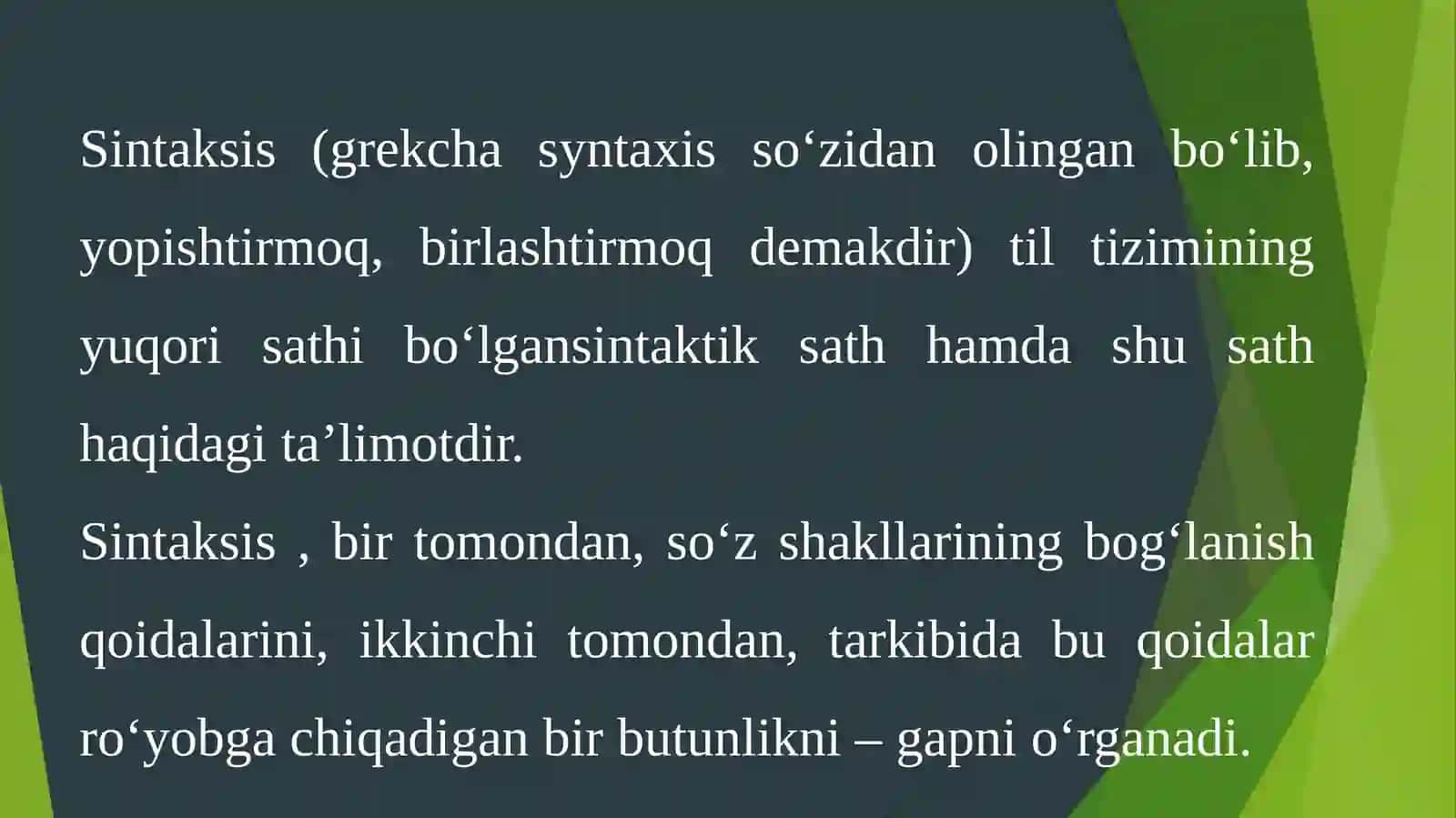 Sintaksis. So‘z birikmasi sintaksisi 4