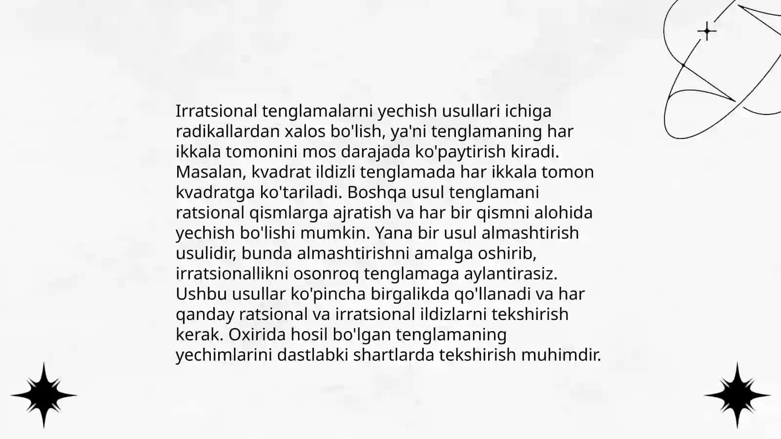 Irratsional tenglamalar va tengsizliklar 4