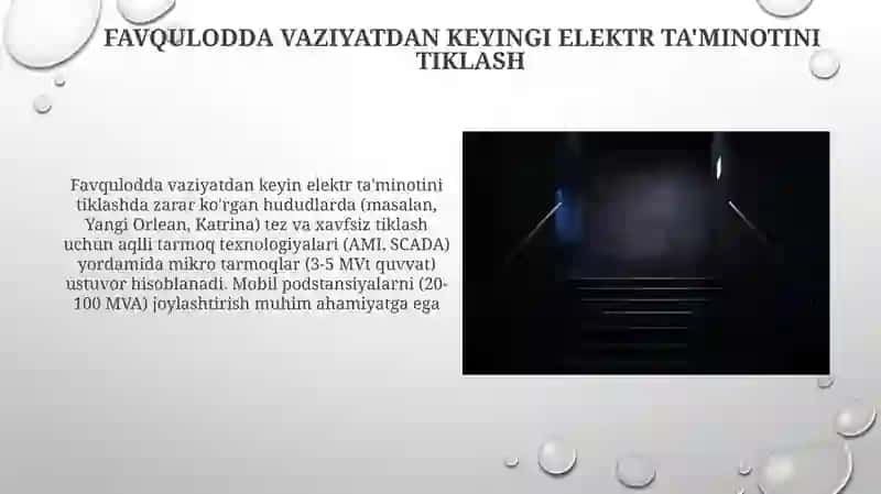 ELEKTR XAVFSIZLIGINI TAMINLOVCHI ZAMONAVIY TEXNIKA TEXNOLOGIYALAR.URUSH DAVRIDA FUQARO MUHOFAZASI 4