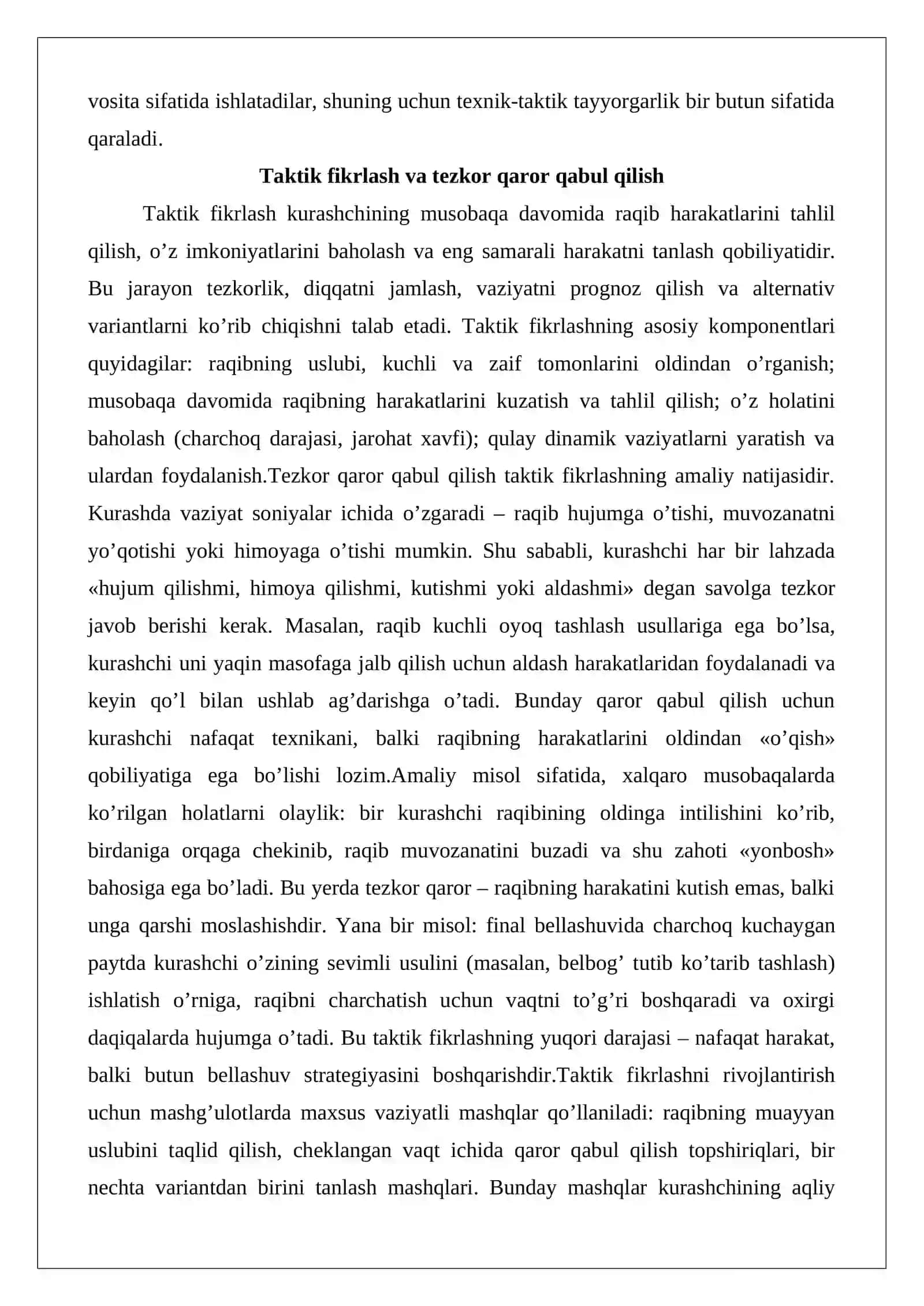 Kurashda taktik tayyorgarlik to’g’risida tushuncha 4