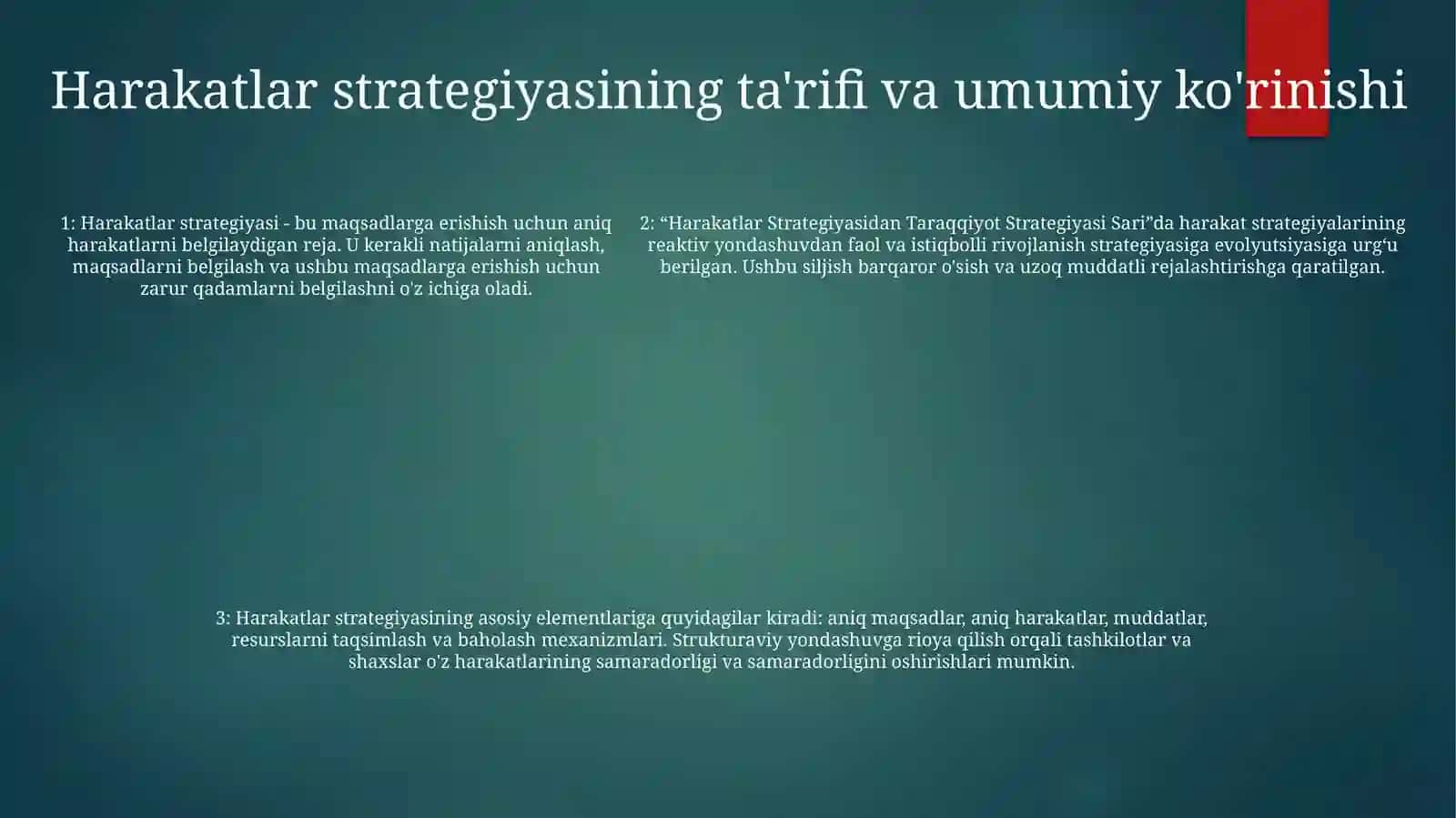 Taraqqiyot Strategiyasi Sari 4