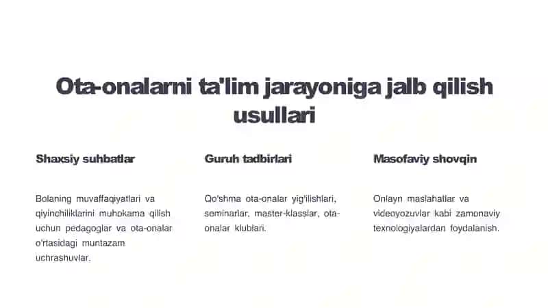 Ota-onalar bilan hamkorlikda pedagogik va psixologik yordam 4