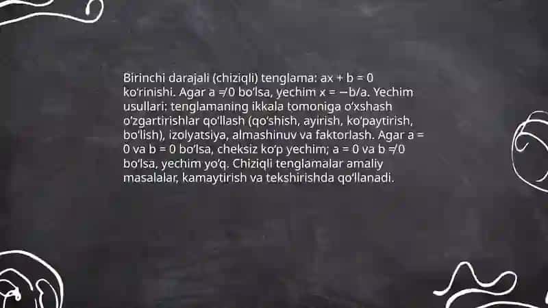 Tenglamalar mavzusi 4