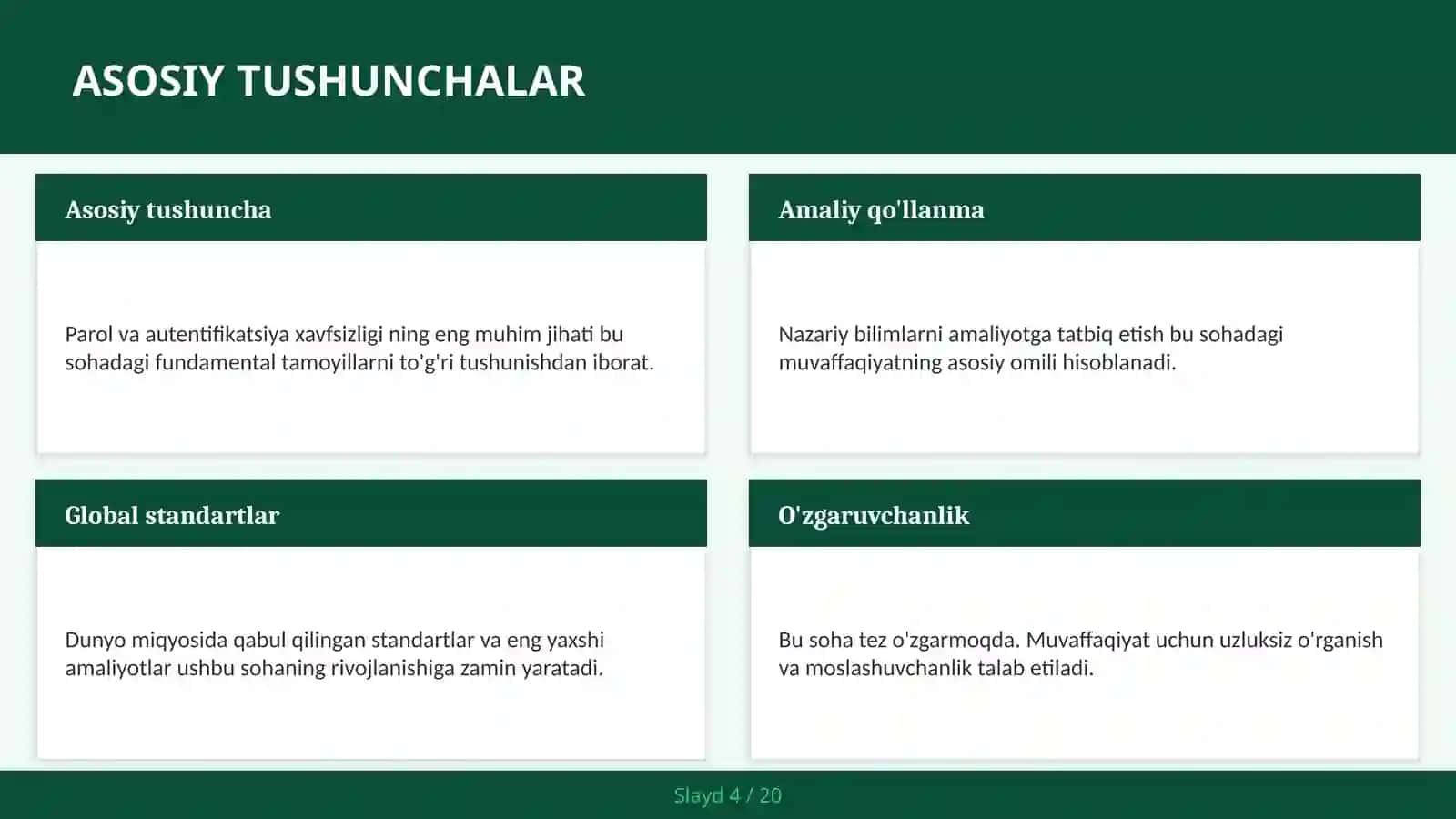 Parol va Autentifikatsiya Xavfsizligi 4