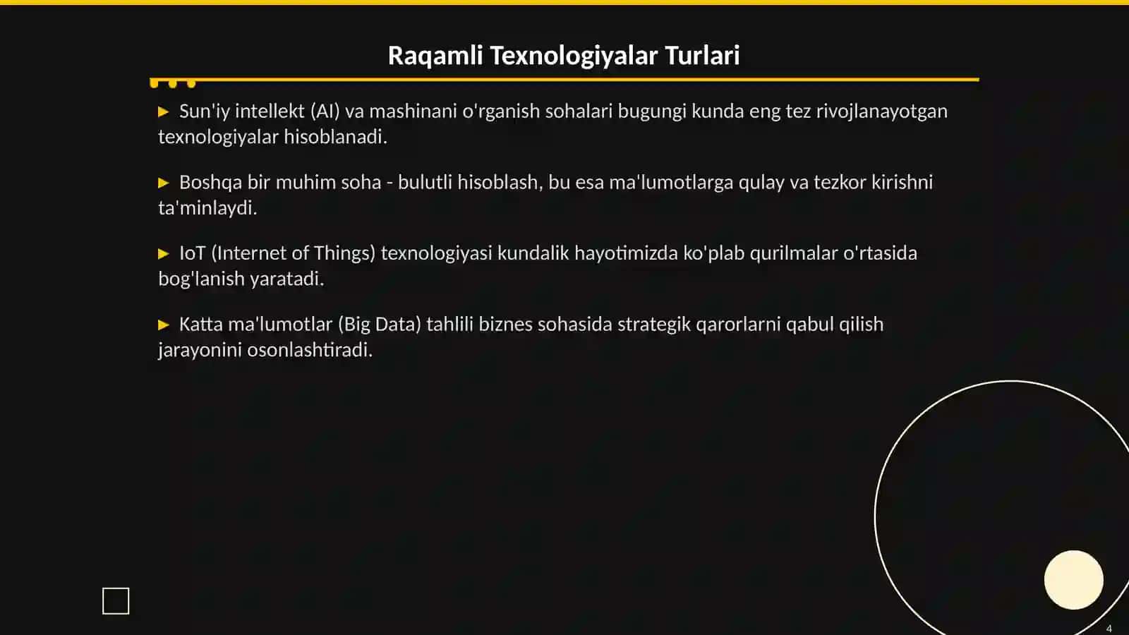Raqamli Texnalogiyalarni Rivojlantirish 4