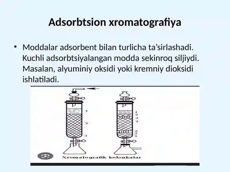 Xromatografiya usulida moddalarni ajratish 4