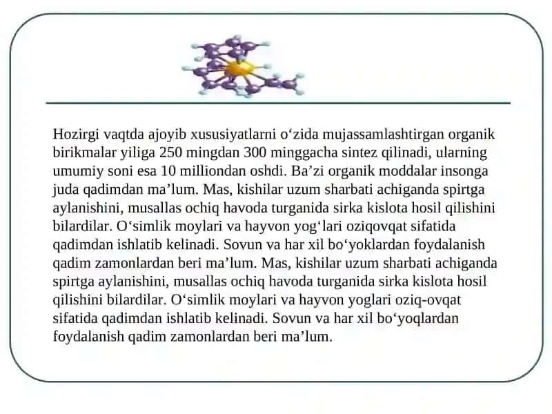 Organik kimyoning rivojlanish tarixi 4