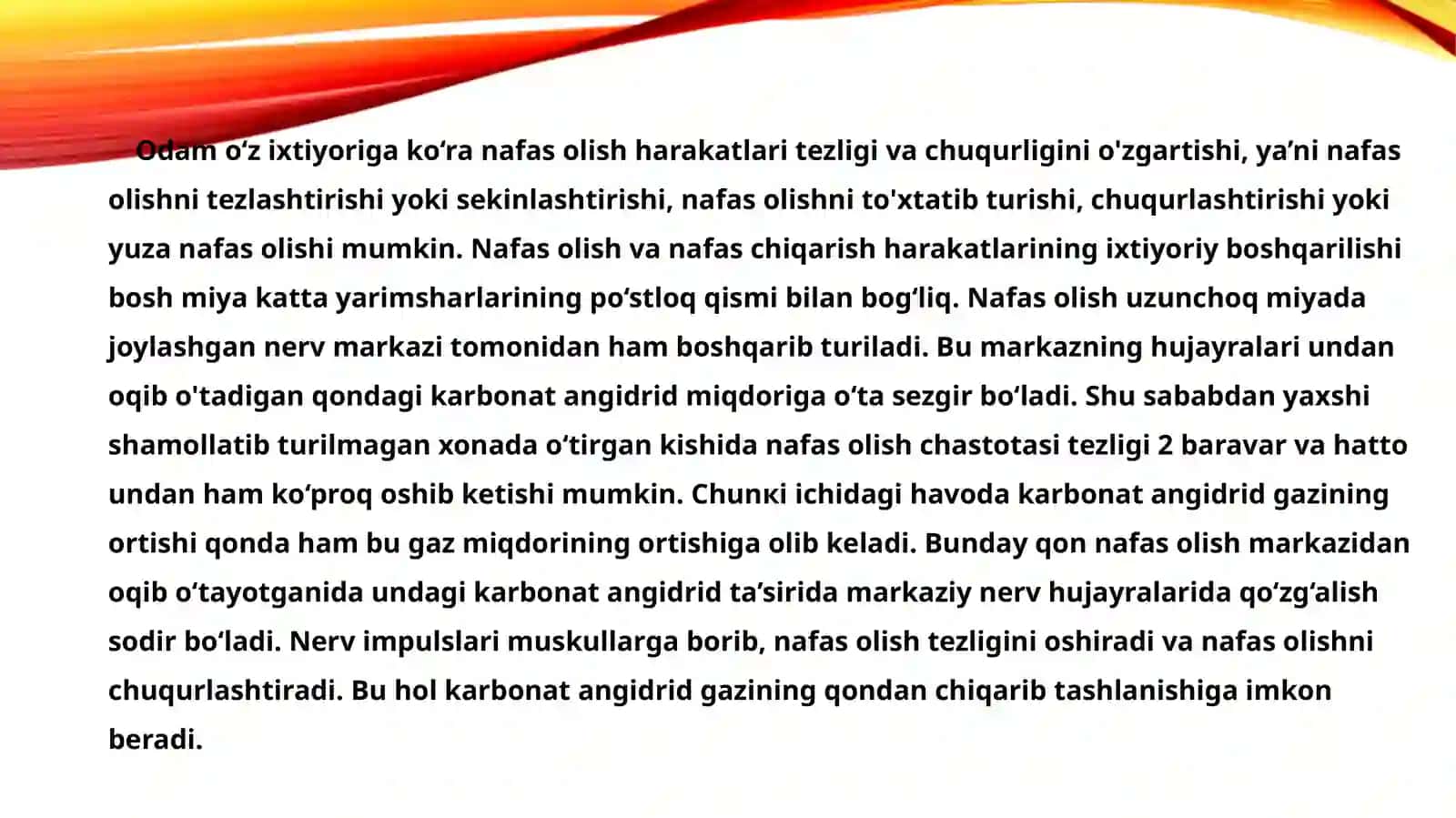 Nafasolishning boshqarilishi va kasalliklari 4