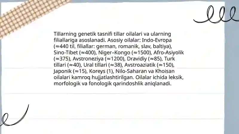 Dunyo tillari va tillar tasnifi 4
