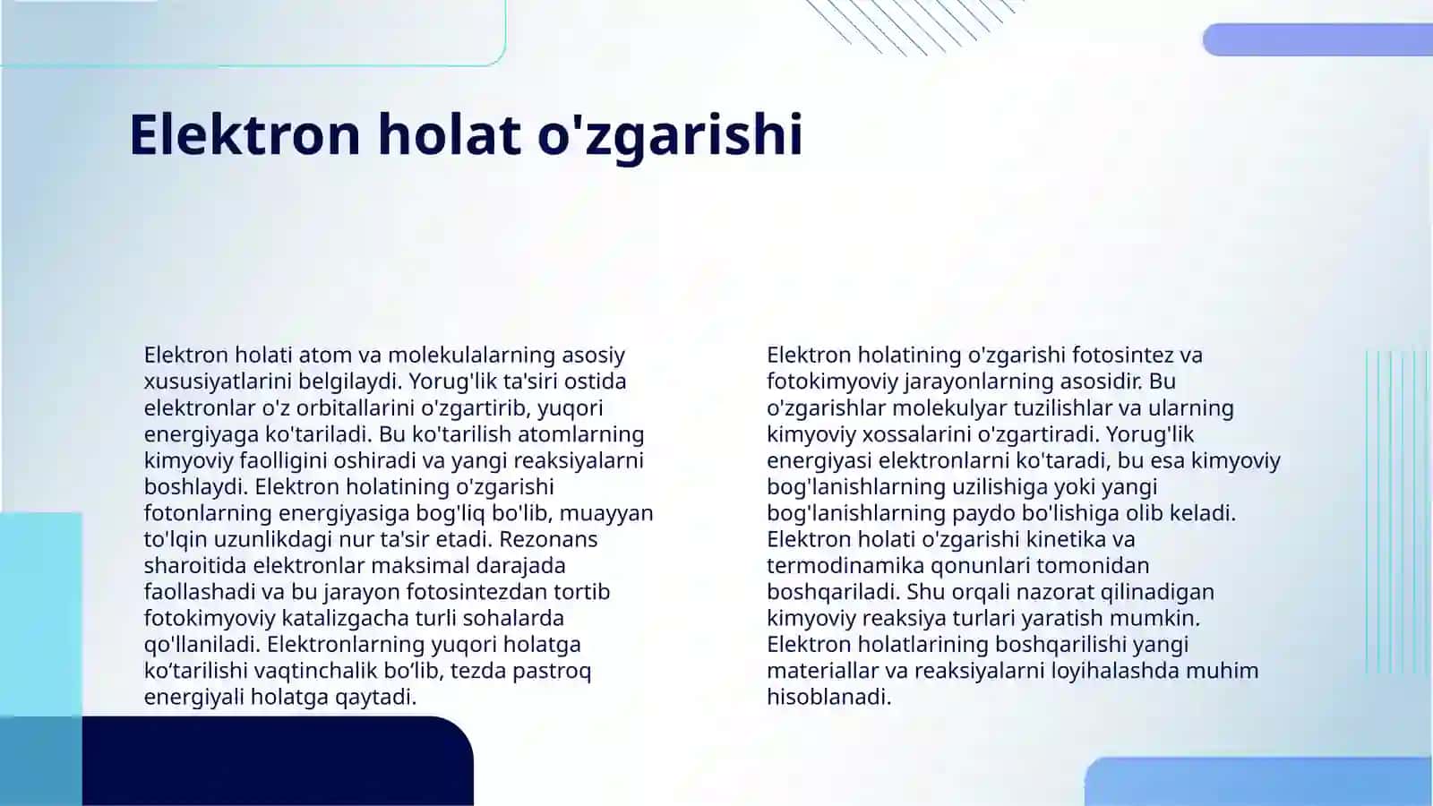 YORUG‘LIKNING XIMYAVIY TA’SIRLARI 4