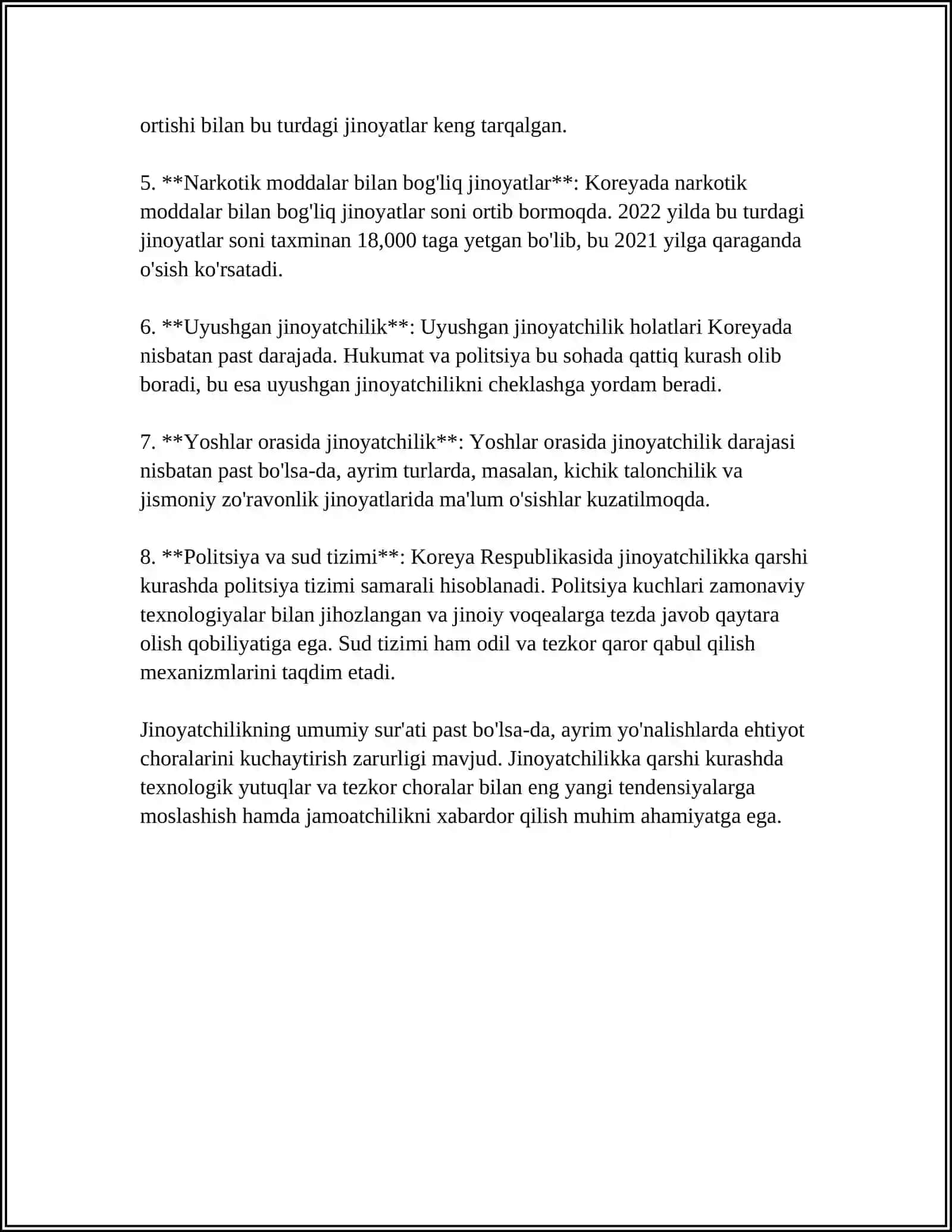 Koreyada Jinojatchilikni Oldini Olish 4