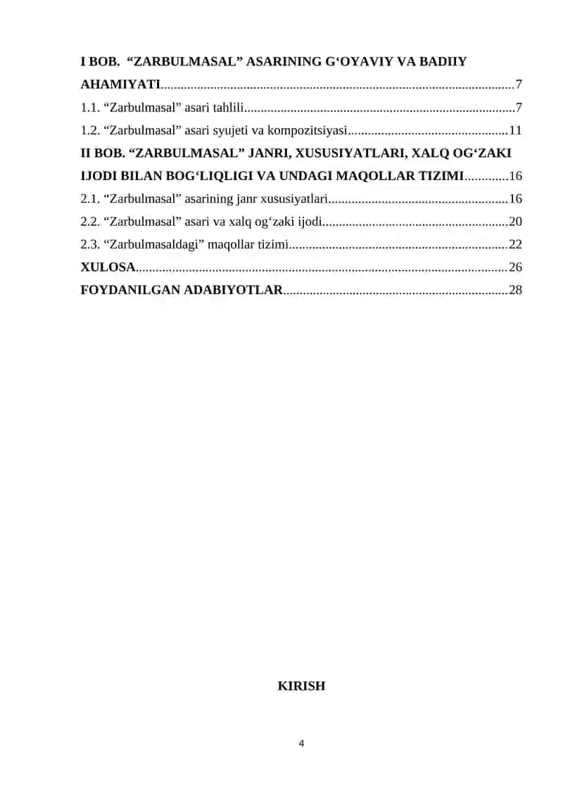 Zarbulmasal badiiyati tahlili 4