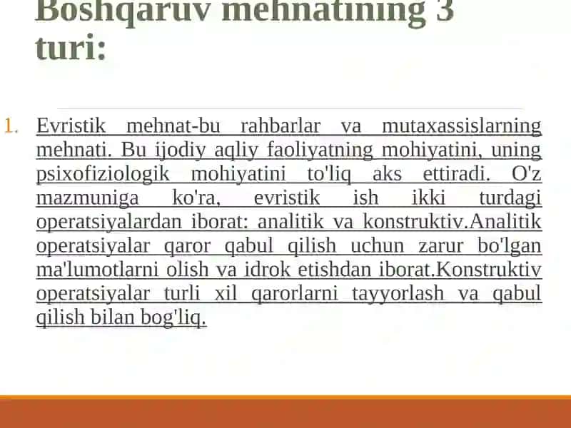 Boshqaruv Mehnatini Tashkil Qilish 4