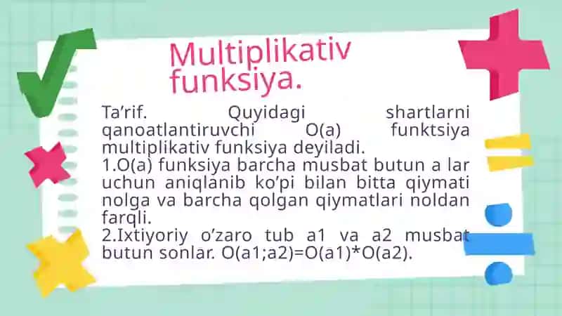 Algebra va sonlar nazariyasi 4