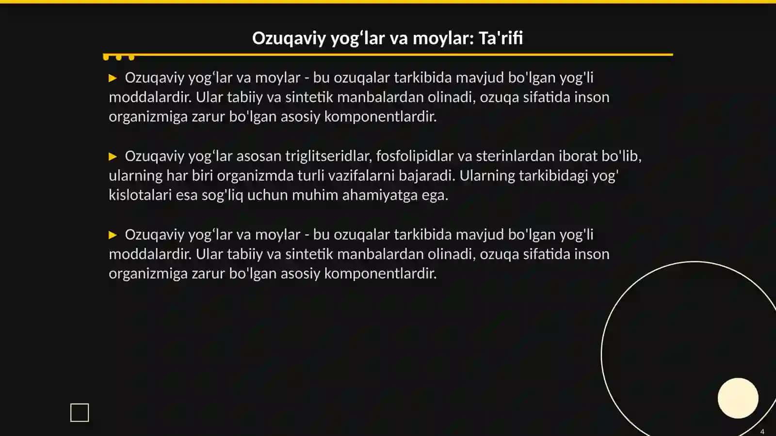 Ozuqaviy yogʻlar va moylar 4