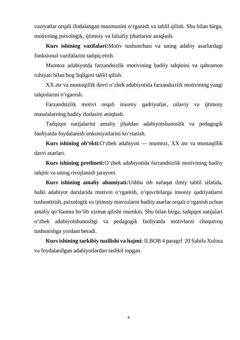 OʻZBEK ADABIYOTIDA FARZANDSIZLIK MOTIVINING BADIIY TALQINI 4