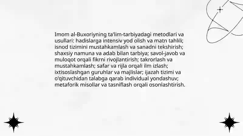 Imom al-Buxoriyning pedagogik g'oyalari 4