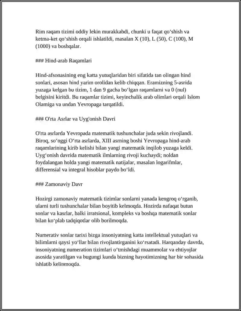 REFERAT Mavzu: NUMERATIV SONLAR 4
