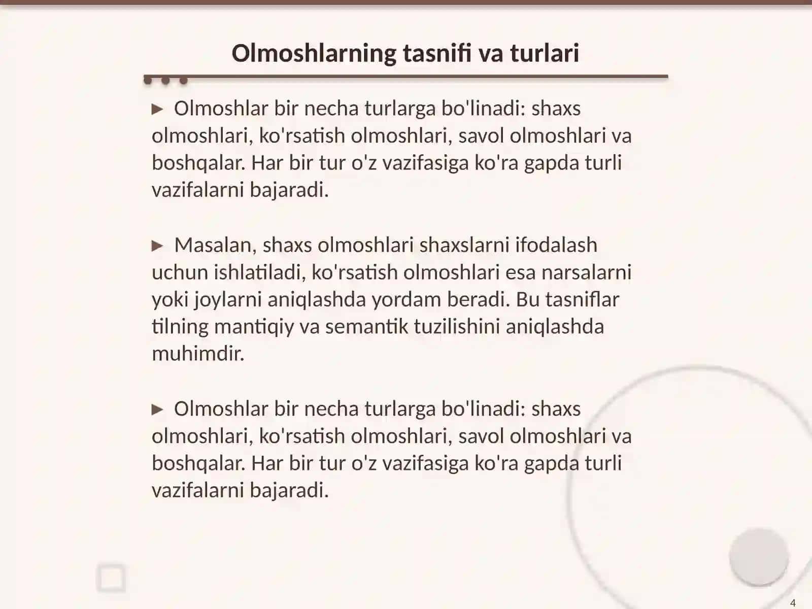 Olmoshalrning o'rganilish tarixi va ahamyati 4