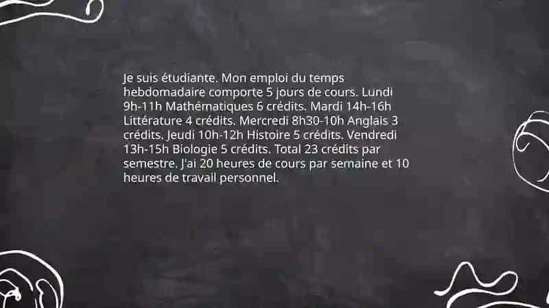 Plan: Ma vie étudiante quotidienne 4