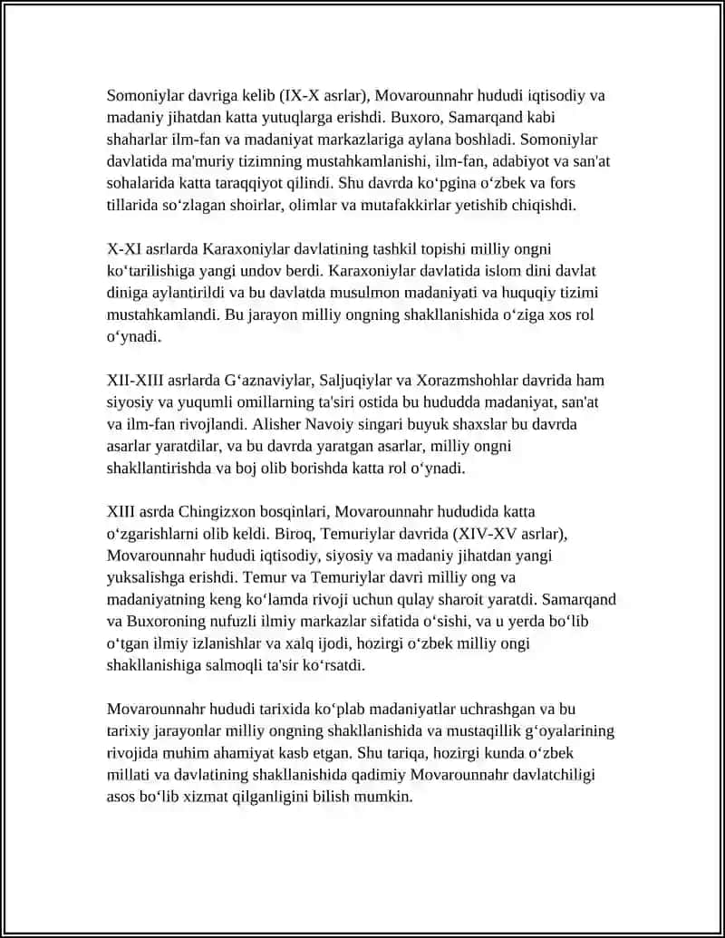 Qadimiy Movarounnahrda davlatchilik va milliy ongning ildizlari 4