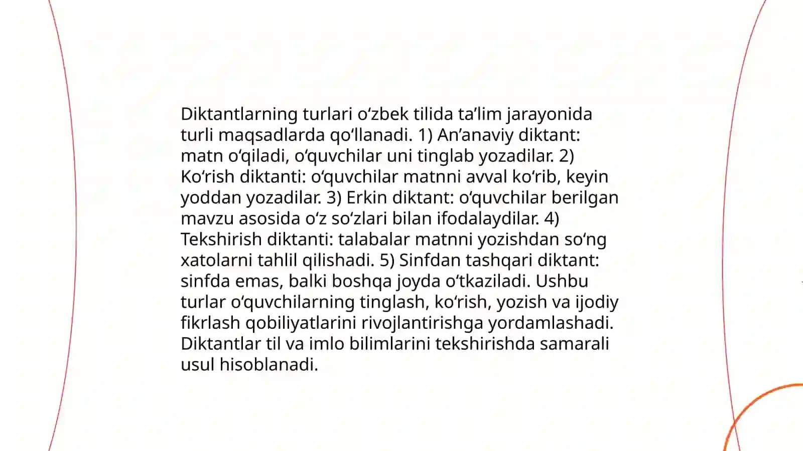 Ta‘limiy diktantlarni tashkil qilish metodikasi 4