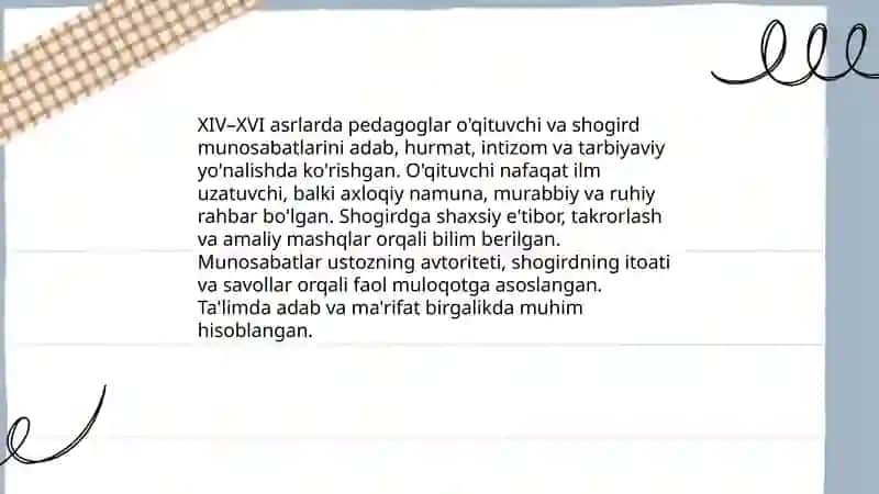 XIV-XVI asrlarda pedagoglarning fikrlari 4