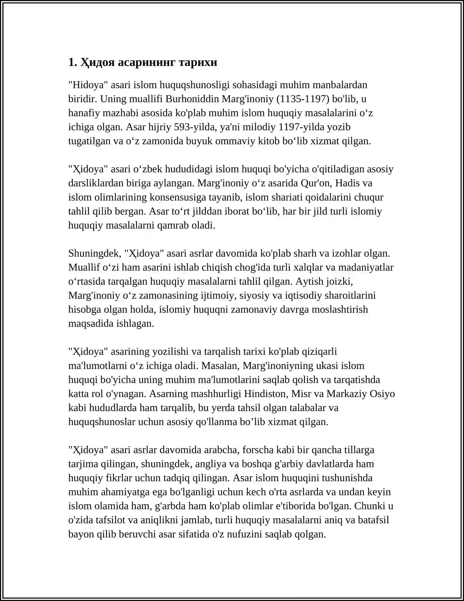 HIDOYA ASARI ISLOM KONSTITUTSIYASI SIFATIDA 4
