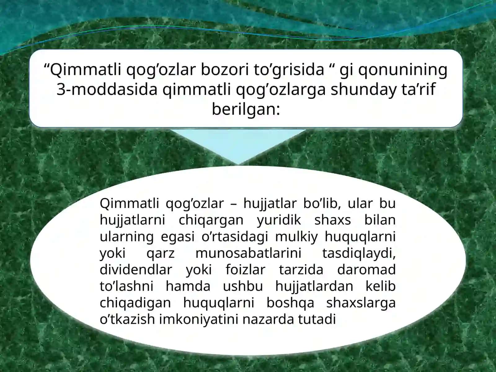 Qimmatli qog’ozlarning mazmuni va tavsifi 4