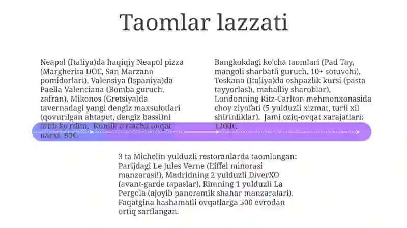 Mazali taomlar va mahalliy shirinliklar 4