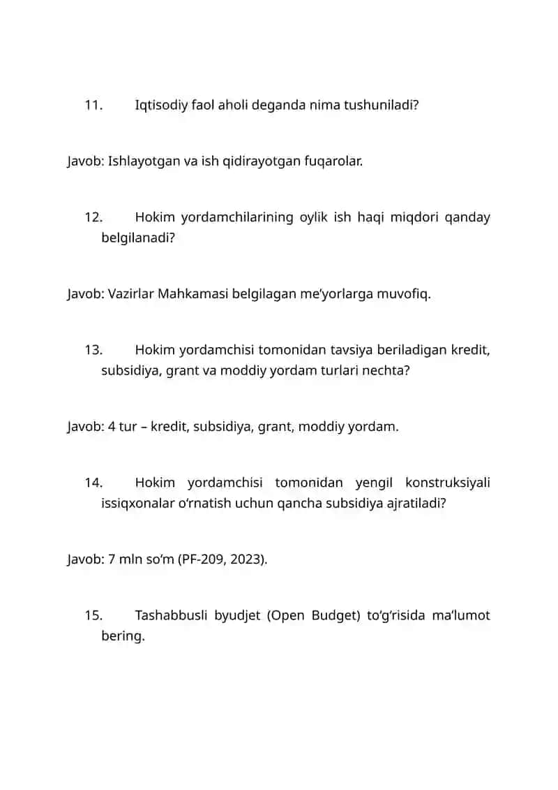 hokim yordamchilari uchun suhbat savol-javob 4