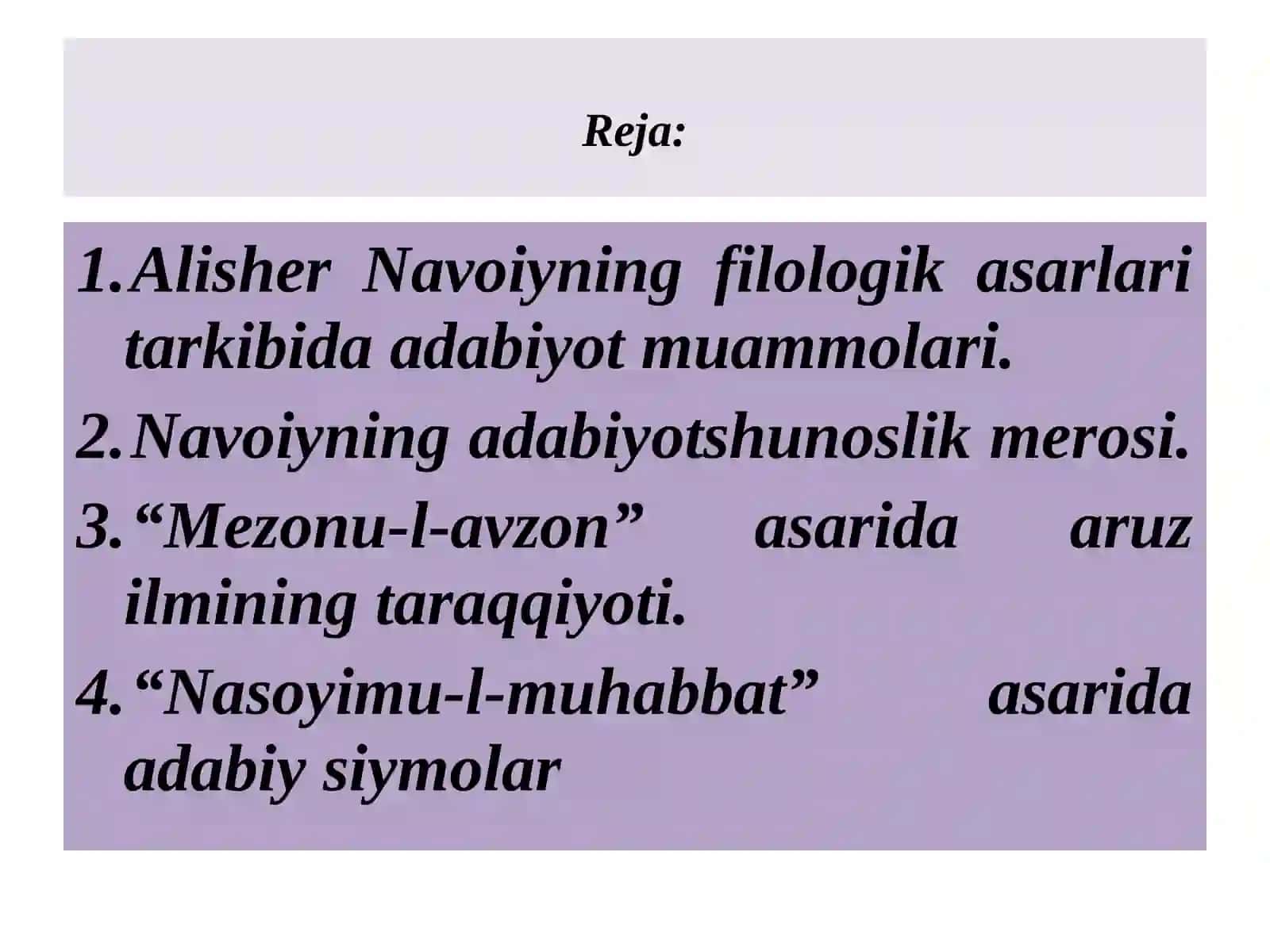 ALISHER NAVOIYNING ADABIYOTSHUNOSLIK MEROSI 4