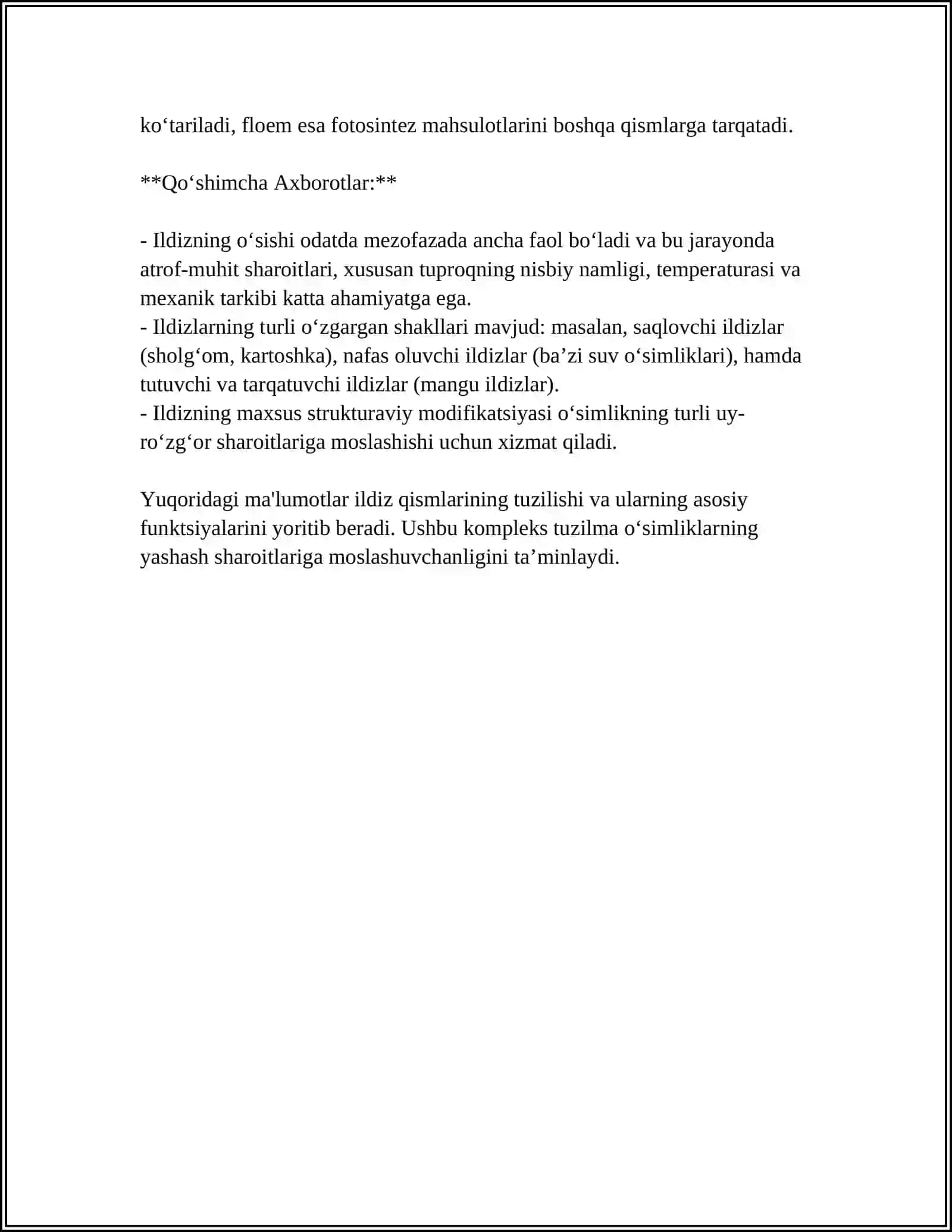 ILDIZ QISMLARINING O‘RGANISH 4