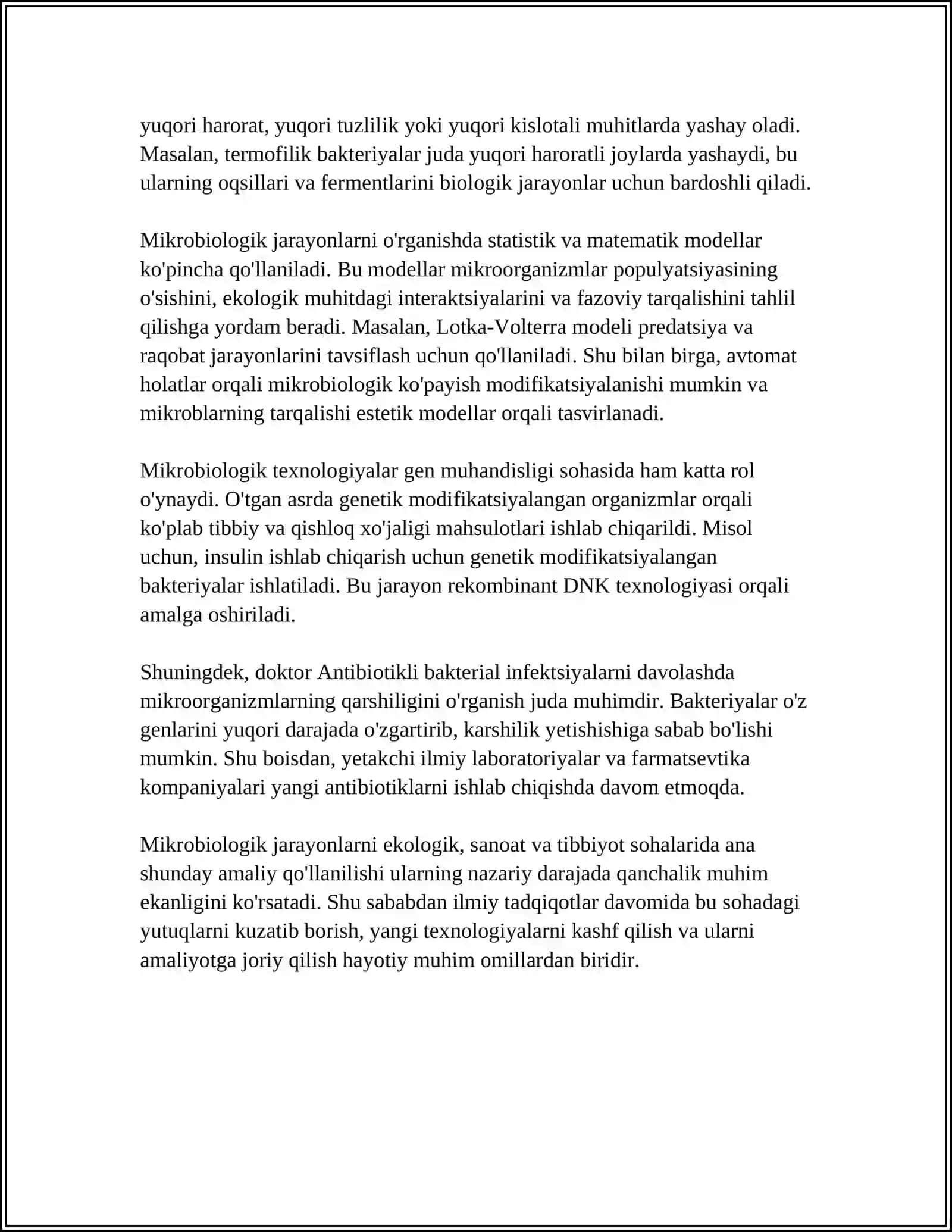 MIKROORGANIZMLARNING BIOTEXNOLOGIYASI 4